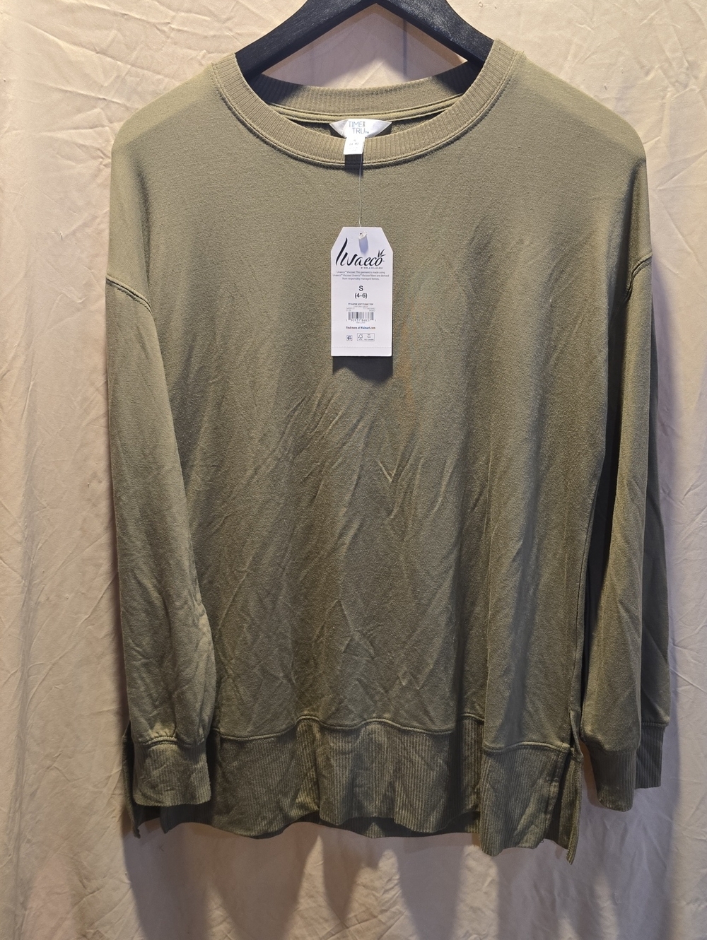 Time and Tru Olive Green Long Sleeve Tee